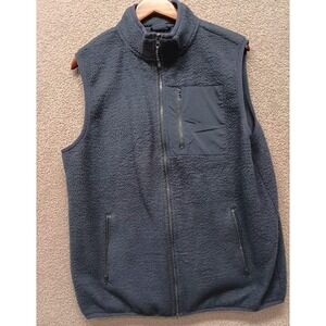 Telluride Clothing Company Fleece Vest Men's L Navy Zip Front Chest Pocket